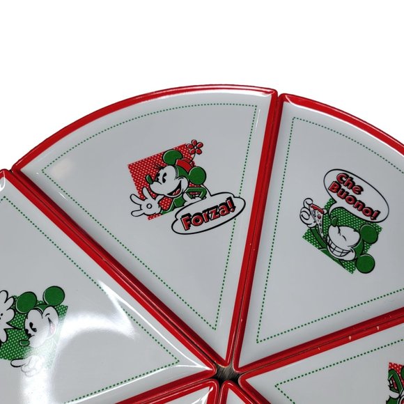 Disney Vintage minnie and mickey mouse Italian word pizza plates full set of 6 - Picture 4 of 10